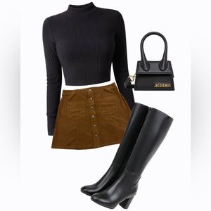 Forever21 Brown Faux Suede Skirt